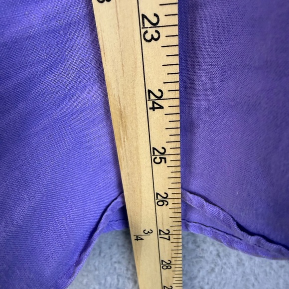 Ralph Lauren womens periwinkle linen button up shirt 1X - Picture 5 of 8